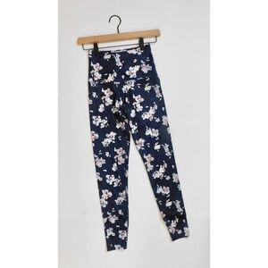 BEYOND YOGA Floral Print Leggings Impressionist Navy Yoga Workout X-Small